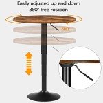 Height-Adjustable Round Pub Table for Man Cave