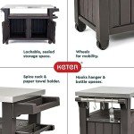 Keter Outdoor Rolling Table Cart for BBQ & More