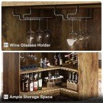 L-Shaped Corner Bar Cabinet with Stemware Rack