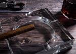 Crystal Cigar Ashtray with 4 Slots