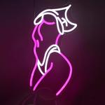 Pink and White Neon Wall Sign for Decor