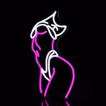 Pink and White Neon Wall Sign for Decor