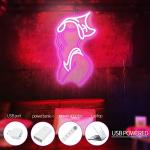 Pink and White Neon Wall Sign for Decor