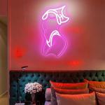 Pink and White Neon Wall Sign for Decor