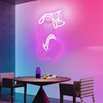 Pink and White Neon Wall Sign for Decor
