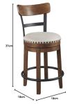 Valebeck Light Brown Swivel Barstool by Ashley