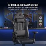 Corsair TC100 Faux Leather Gaming Chair, Black