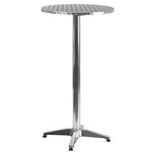 23.25" Round Aluminum Bar Height Table - Silver
