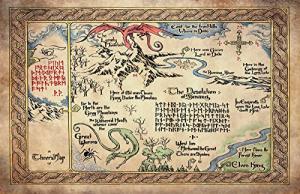 Thorin's Map Poster - Hobbit Middle Earth Art