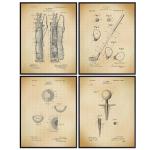 Retro Golf Patent Wall Art Set for Man Cave