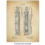 Retro Golf Patent Wall Art Set for Man Cave
