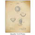 Retro Golf Patent Wall Art Set for Man Cave