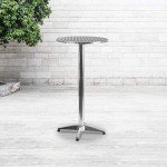 23.25" Round Aluminum Bar Height Table - Silver