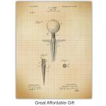 Retro Golf Patent Wall Art Set for Man Cave