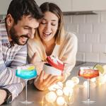 Set of 4 Hand Blown Martini Glasses