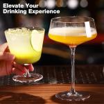 Set of 4 Hand Blown Martini Glasses