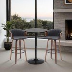 Bentley Adjustable Swivel Pub Table – Black Finish