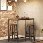 Set of 2 Industrial Bar Stools in Rustic Brown