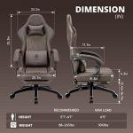 Comfortable Gaming Chair with Massage Support and Footrest