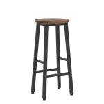 Set of 2 Industrial Bar Stools in Rustic Brown