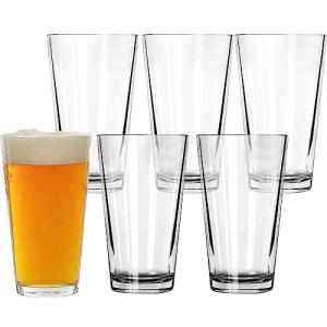Set of 6 Classic Premium Beer Pint Glasses