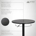 Bentley Adjustable Swivel Pub Table – Black Finish