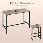 Industrial 3 Piece Pub Table and Bar Stools Set