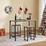 Industrial 3 Piece Pub Table and Bar Stools Set
