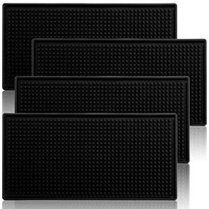 Tebery 4 Pack Black Rubber Bar Mats 12"x6