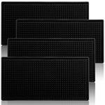 Tebery 4 Pack Black Rubber Bar Mats 12"x6