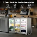 Stainless Steel Back Bar Cooler with 3 Doors