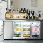 Stainless Steel Back Bar Cooler with 3 Doors