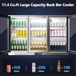 Stainless Steel Back Bar Cooler with 3 Doors