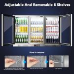 Stainless Steel Back Bar Cooler with 3 Doors