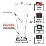 USA Made Nucleated Pilsner Glasses - 4 Pack