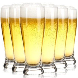 CUCUMI 16oz Pilsner Beer Glasses Set of 6