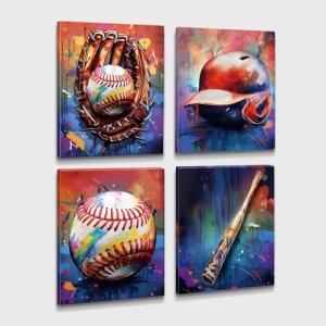 Baseball Canvas Wall Art for Man Caves