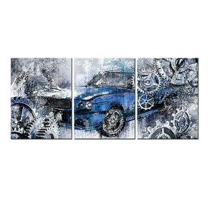 Rustic Car Gear Canvas Art Set for Man Cave