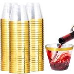 200 Pack Gold Rimmed Plastic Cups for Parties