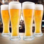 USA Made Nucleated Pilsner Glasses - 4 Pack