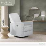 Plush Swivel Glider Recliner with USB Port