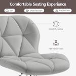 Set of 2 Grey PU Leather Bar Stools