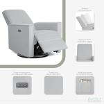 Plush Swivel Glider Recliner with USB Port