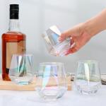 Iridescent Stemless Wine Glasses Set of 4