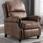 Chocolate Faux Leather Pushback Recliner Chair