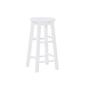 Linon Zeke 24" White Round Counter Stool