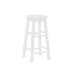 Linon Zeke 24" White Round Counter Stool