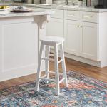 Linon Zeke 24" White Round Counter Stool