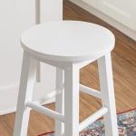Linon Zeke 24" White Round Counter Stool