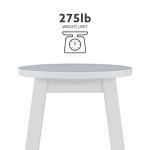 Linon Zeke 24" White Round Counter Stool